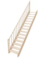 Schody drewniane proste ażurowe EAD 080R marki Sowosz. Do samodzielnego montażu. W zestawie z balustradą.
