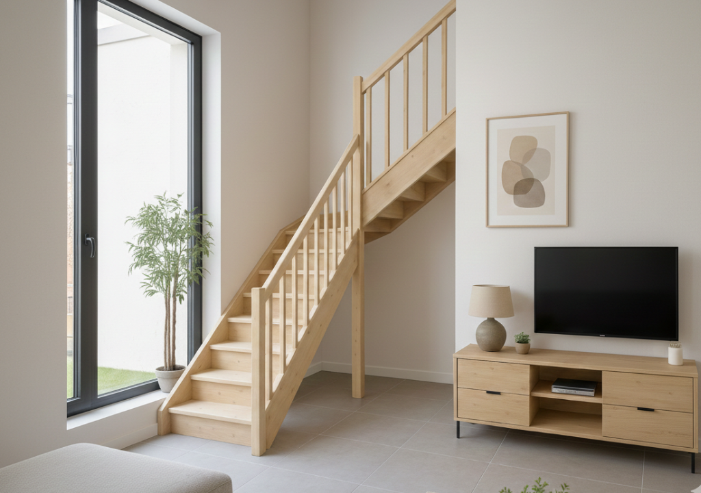 ile potrzeba miejsca na schody zabiegowe? schody zabiegowe wewnętrzne, drewniane